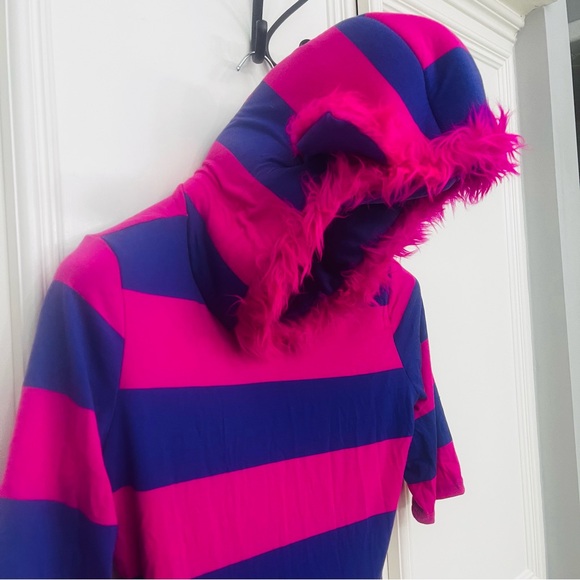 Cheshire Cat Women’s Medium Alice in Wonderland Cat Costume Pink & Purple Dress - Picture 6 of 12
